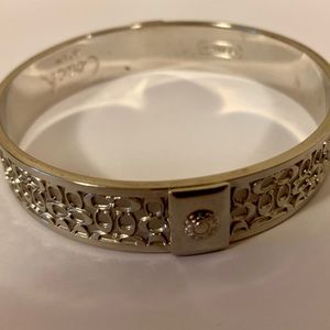 Coach Bangle Silver Metallic Bracelet.